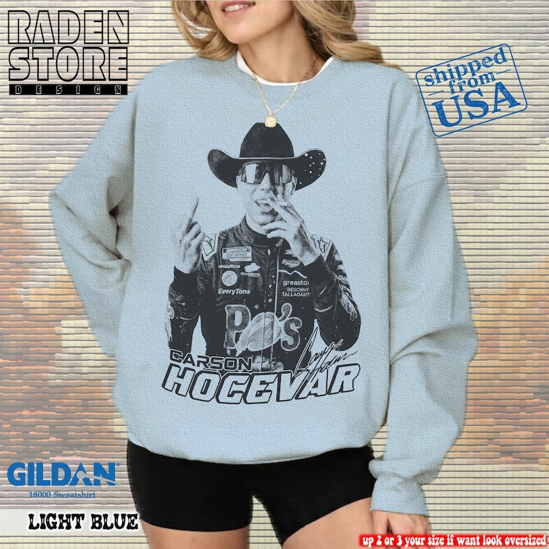 Funny Carson Hocevar Cowboy Graphic Tee, Unisex Sweatshirt, Comfort Colors Unisex Shirt image 13