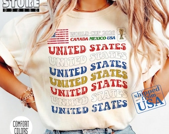 Comfort Colors® USA Soccer Shirt, Bosnia Football Fan Tee, Vintage USA Sports Shirt, USA World Cup Fan Gift, Retro Game Day Outfit