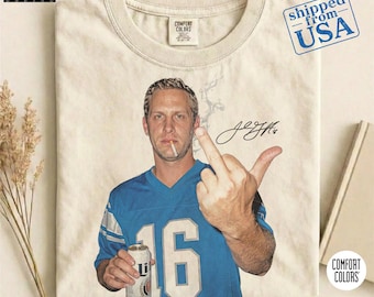Vintage Jared Goff Comfort Colors® Shirt, Detroit Football Graphic Tee, Quarterback Retro Sports Apparel, Lions Game Day Sweatshirt Fan Gift
