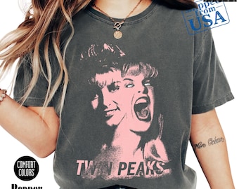 Laura Palmer Comfort Colors Tee, Twin Peaks Shirt, Retro 90s Bootleg Rap Style T-Shirt, Vintage Horror Graphic Tee, Oversized Aesthetic Top