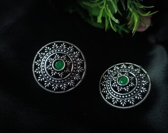 Beautiful Indian Oxidized Tops Set With Green Gemstone| Anniversary Gifts| Gifts For Her| Boho Jewelry| Bohemian Tops