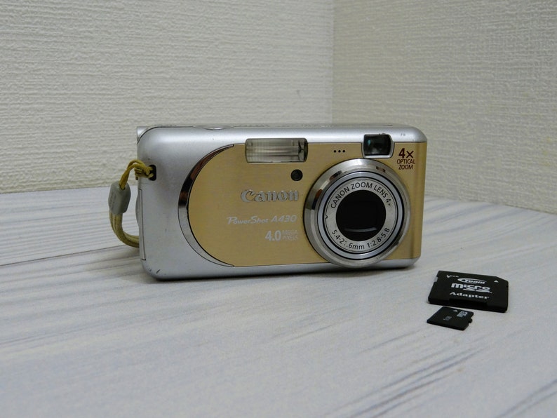 Canon Powershot A430 4.0MP Digital Camera Silvergold Memory Card 1gb