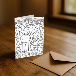 Coloring Father’s Day Card digital file ready to print.