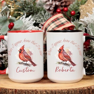 Personalized Memorial Mug with Cardinal Design Sympathy Gift Memorial Celebration of Life Coffee Cup Tea Mug Custom Red Cardinal Bird Mug