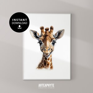 Baby Giraffe Art, Safari Nursery Decor, Nursery Poster Baby Animal Prints, Jungle Art, Nursery Pictures, Boho Nursery