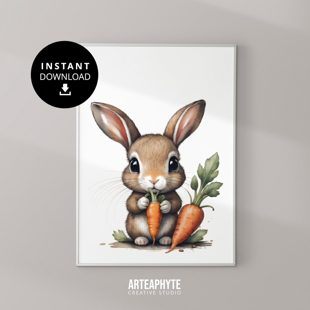 Safari Rabbit Baby First Baby Bunny Art, Safari Nursery Decor, Nursery Poster Baby Animal Prints ...