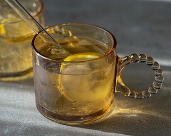PEARL Brown 2-piece, 4-piece, gift, drinking glass for iced coffee, matcha, lemonade, milkshake, smoothie, juice, cocktail. Dishwasher safe.