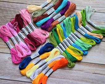 Choose your own colors! Yarn CXC embroidery thread, color numbers like DMC, several package sizes, and also customizable.