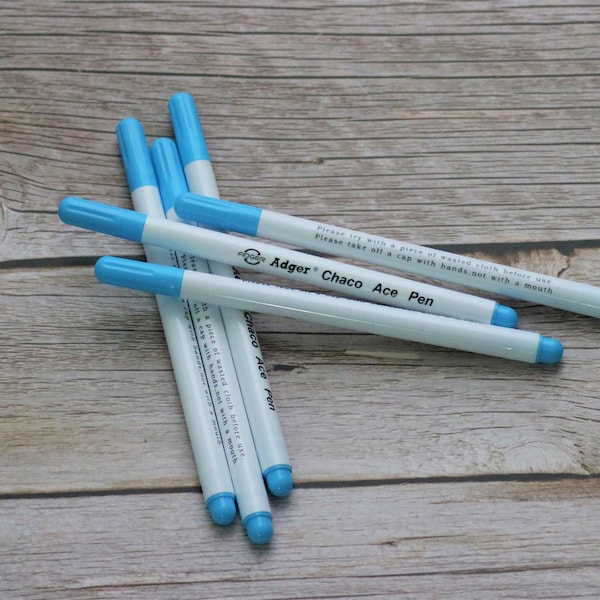 Stylo aquarellable bleu/blanc pour tissus, broderie ou couture