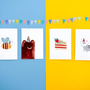 Cartes de voeux pour anniversaire (paquet de 4)