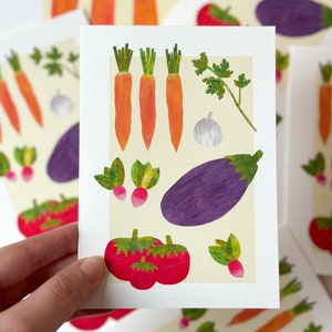 A6 wenskaart com verde| cadeau perfeito para gourmets | arte para keuken | arte em papel | postcart | vegano | kleurrijke kaart|