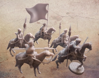 Trench Big hat Prussian Command Horse troops.