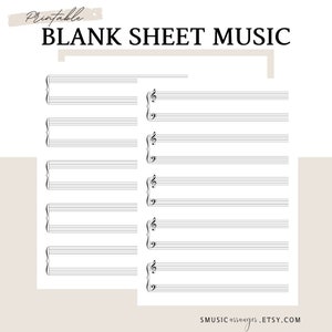 Printable Sheet Music. Grand staff blank sheet music. 2 in 1