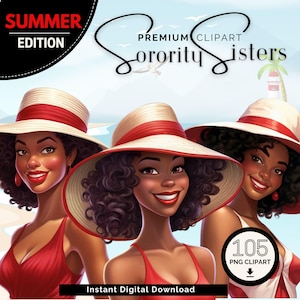 Sorority Clipart | Crimson and Cream | Divine Nine | Clipart PNG | Clip art | 1913 | Black Girl PNG | Black Women | Sorority png | D9