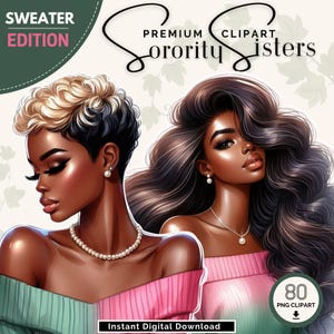Sorority Clipart | Pink and Green | Clipart PNG | Clip art | 1908 | Black Girl PNG | Black Women | Sorority png