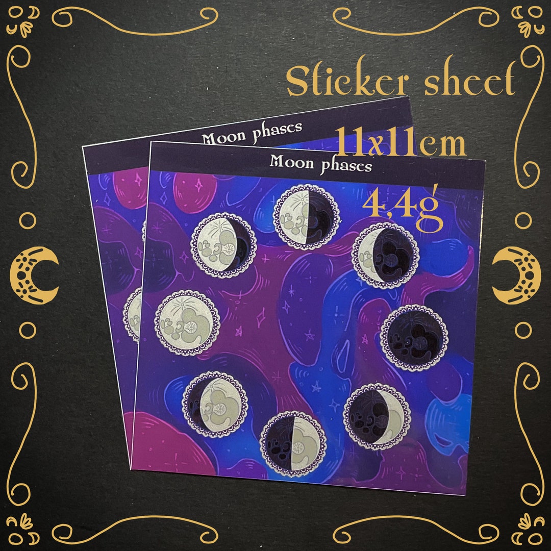 Moon Phases Sticker Sheet - Etsy