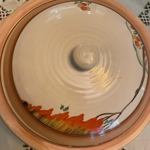 Clarice Cliff Exquisite Casserole Bowl with Lid in Taormina Pattern