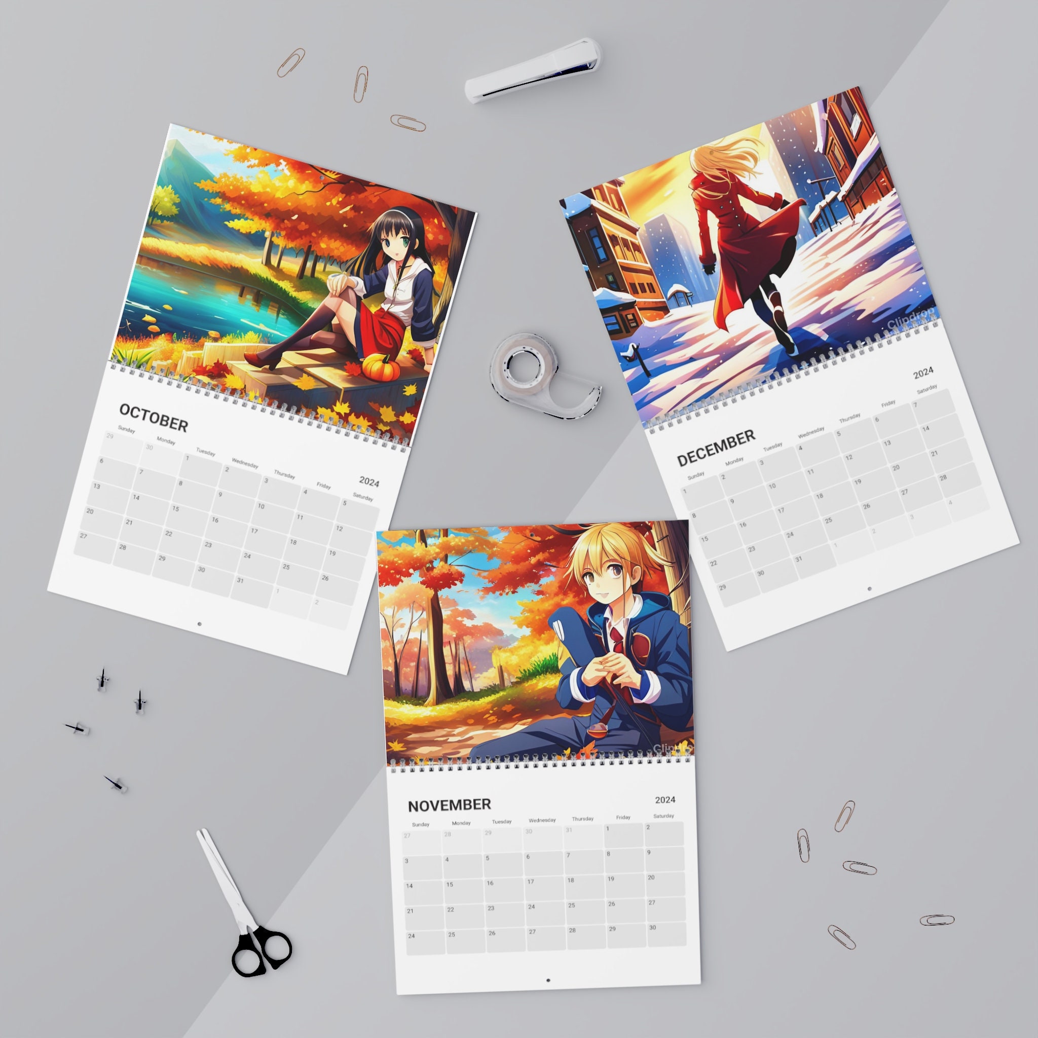 Anime Calender 2024 Anime Calender Printable Custom Manga 