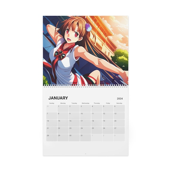 Anime Calendrier 2024, Anime calendrier imprimable, Calendrier Manga  personnalisé 2024, Art Calendrier imprimable 2024, Manga Anime Illustrated  Art -  France