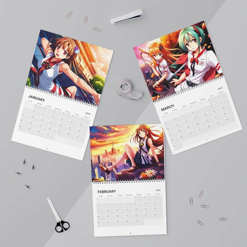Anime Calender 2024 Anime Calender Printable Custom Manga Etsy