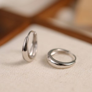 925 Tiny Hoop Earrings | Dainty Minimalist Solid Sterling Silver Huggies Earrings | Sold in Pairs | Small Hoops Elegant Earrings