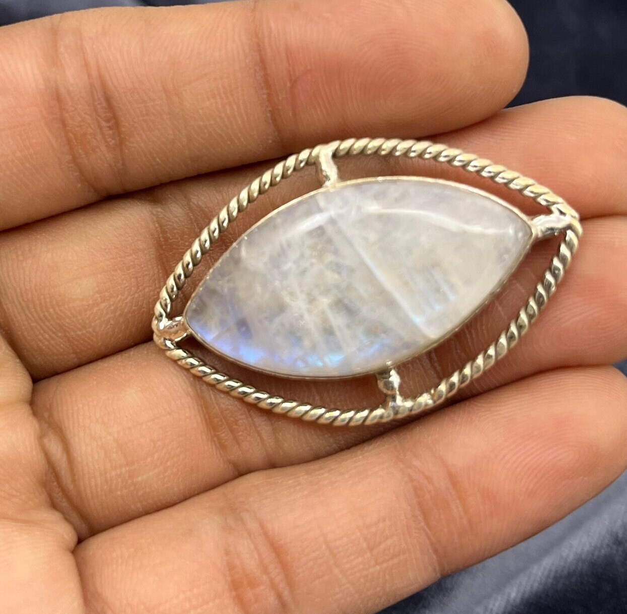 ムーンストーン シルバー ブローチ 925 スターリングシルバー