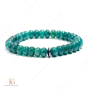 AAA+ Stunning Grandidierite Quartz Gemstone Beaded Bracelet, Smooth Rondelle Beads Bracelet, 8MM Beaded Bracelet, Stretchable Bracelet, Gift