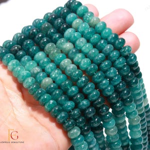 AAA+ Grandidierite Quartz Rondelle Smooth Beads, 8MM Grandidierite Shaded Quartz Gemstone Beads,14.5&quot;, Grandidierite Bead for Jewelry Making