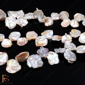 AAA+ Natural Freshwater Pearl Beads, 15-20mm Nugget Fancy Coin Shape Pearl Beads, 15" Loose Pearl Gemstone Beads For Handmade Jewelry Making