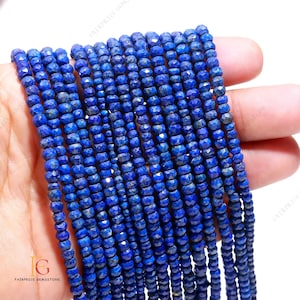 Perles rondes à facettes en lapis-lazuli bleu naturel AAA+, perles de lapis-lazuli, brins de 13 pouces de pierres précieuses lapis lazuli pour bijoux faits main
