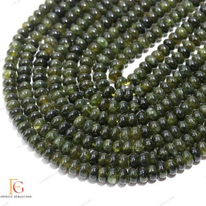AAA+ Quality Green Moldavite Quartz Smooth Beads, Moldavite Rondelle Beads, 8 MM Moldavite Beads For Handmade Jewelry 15 Inch 1 Strand