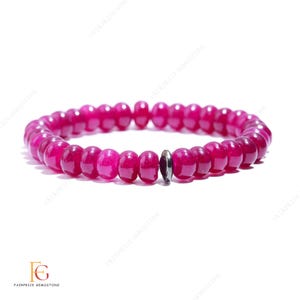 AAA+ Stunning Natural Purple Quartz Gemstone Beaded Bracelet,  Smooth Rondelle Beads Bracelet, 8MM Beaded Bracelet, Stretchable Bracelet