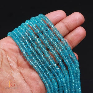 AAA+ Natural Sky Blue Topaz Faceted Rondelle Beads,4.5-5mm Blue Topaz Beads, 13&quot; Blue Topaz Gemstone Beads,Handmade Beads For Jewelry Making