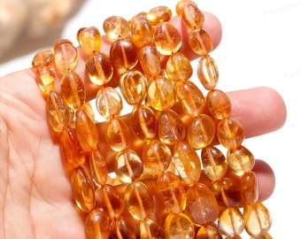 Citrine Smooth Nugget Beads, 8-18MM Citrine Tumbles Beads, Nugget Beads,Natural Citrine Nuggets, Citrine Gemstone Beads, Beads for Jewelry