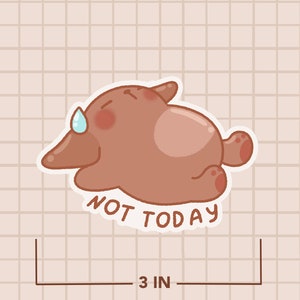 Lazy Sticker Lazy Dog Sticker Sleepy Sticker Work From Home Sticker Tired of Working Sticker Kawaii Lazy Sticker Sleepy Dog Funny Sticker image 4