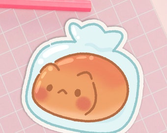 Cat Bread Sticker Kawaii Bakery Kawaii Cat Cute Breakfast Sticker Kawaii Breakfast Sticker Cute Bakery Cat Loaf Cat Stationery Bakery