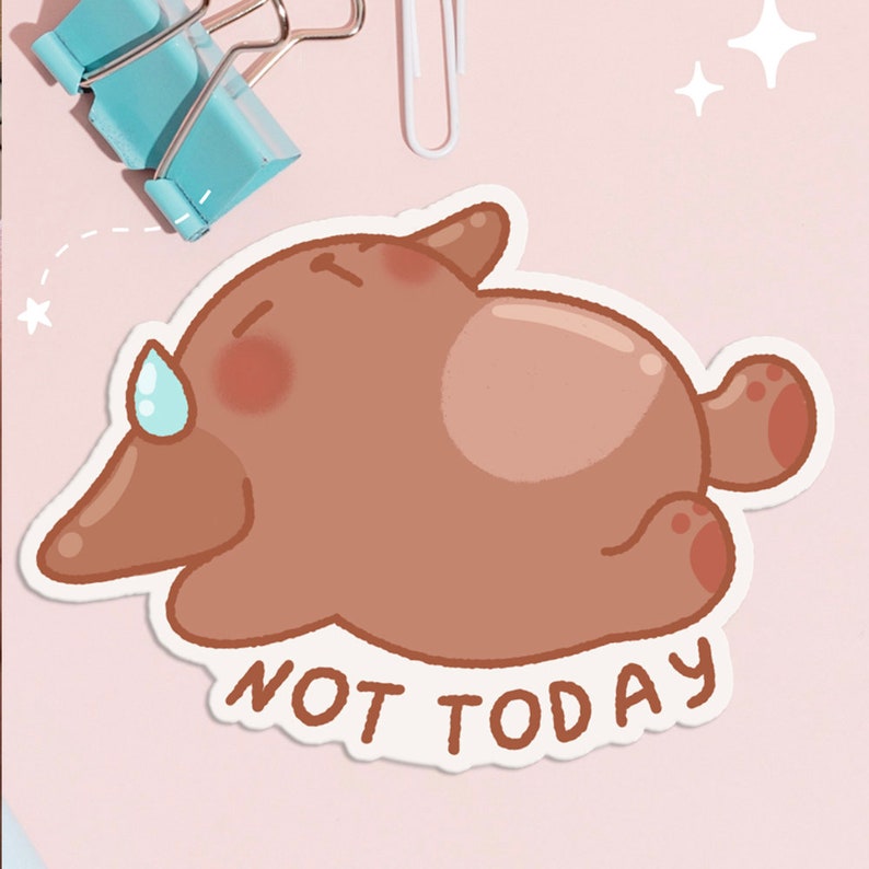 Luie sticker luie hond sticker slaperige sticker werk vanuit huis sticker moe van het werken sticker kawaii luie sticker slaperige hond grappige sticker afbeelding 1