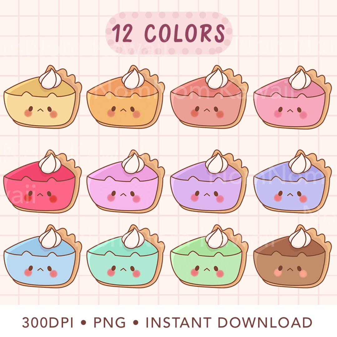 Pie Clipart PNG Kawaii Pie Slice Clipart Cute Pie Cake Slice - Etsy