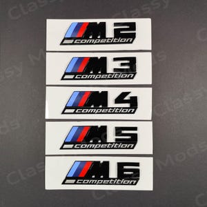 BMW M Competition Gloss Black Badge M2 M3 M4 M5 M6 Rear Trunk Emblem