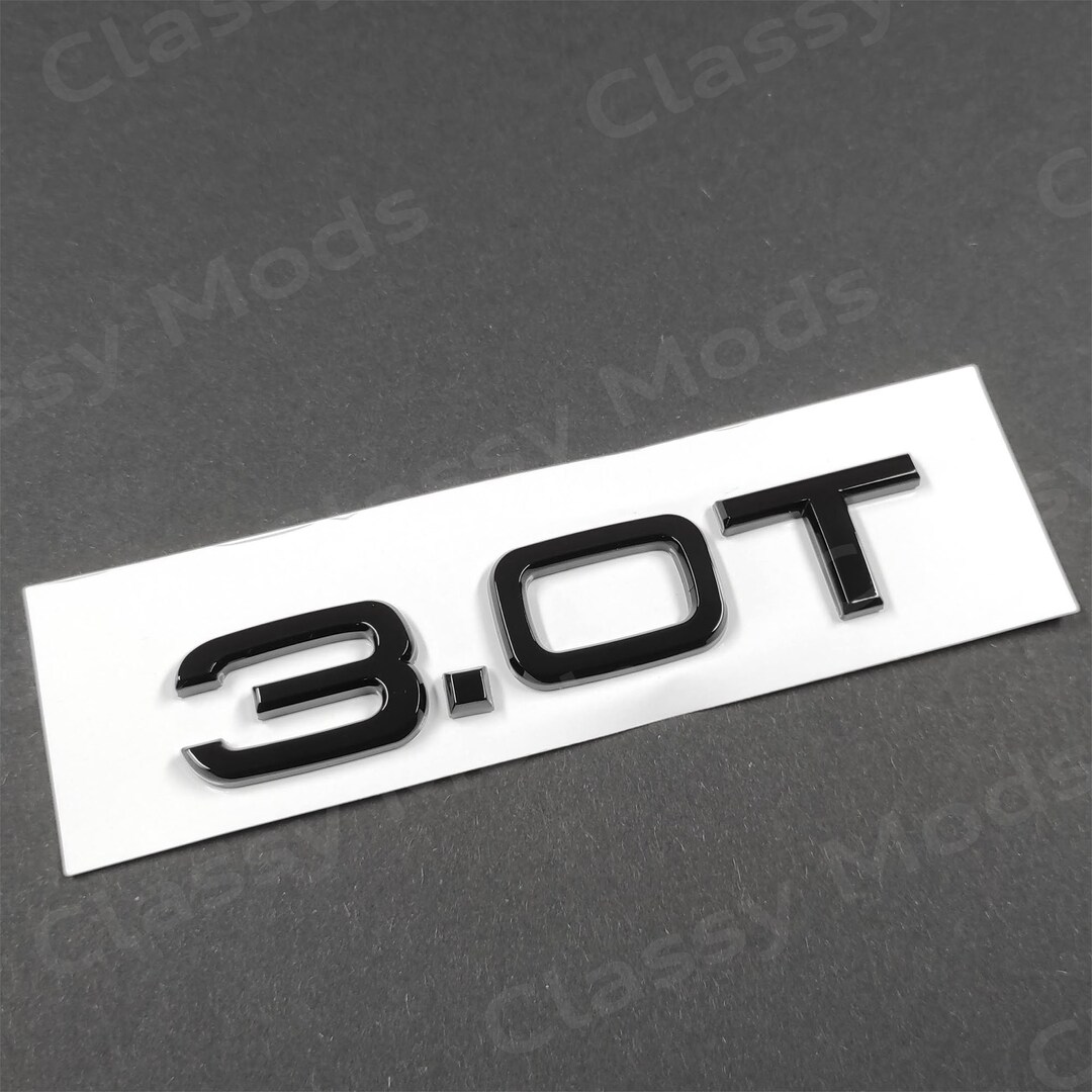 Audi 3.0T Gloss Black Rear Emblem Badge Letters Etsy
