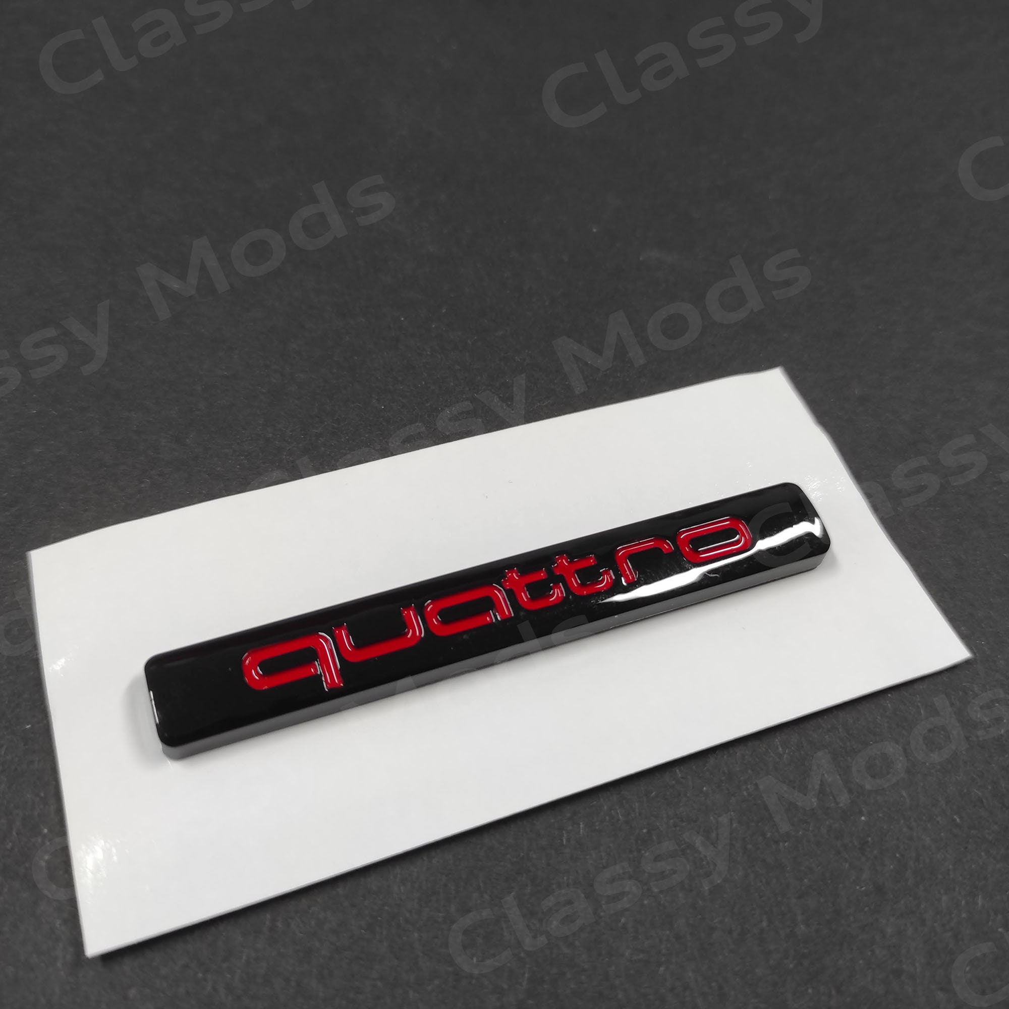 Audi Quattro Emblem 75mm Rear Trunk Liftgate Badge Sport Black/red - Etsy