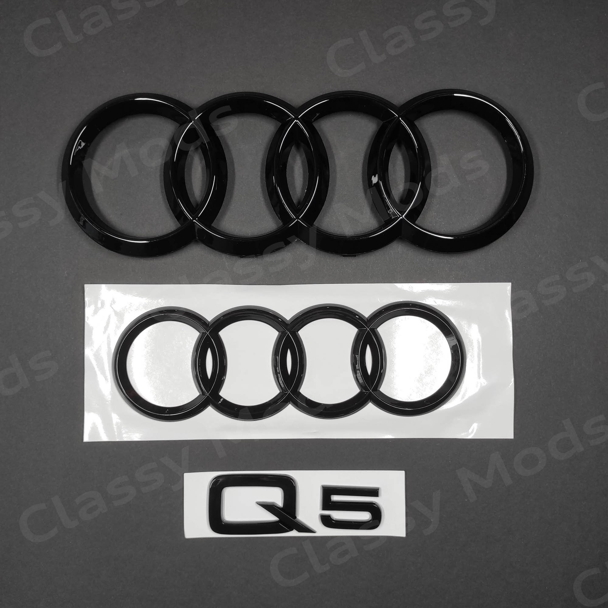 Audi Q5 2013-2020 Quattro Front & Rear Rings Emblem Badge SET
