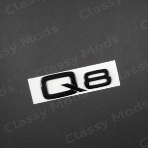 Audi Q8 Gloss Black Rear Emblem Badge Letters