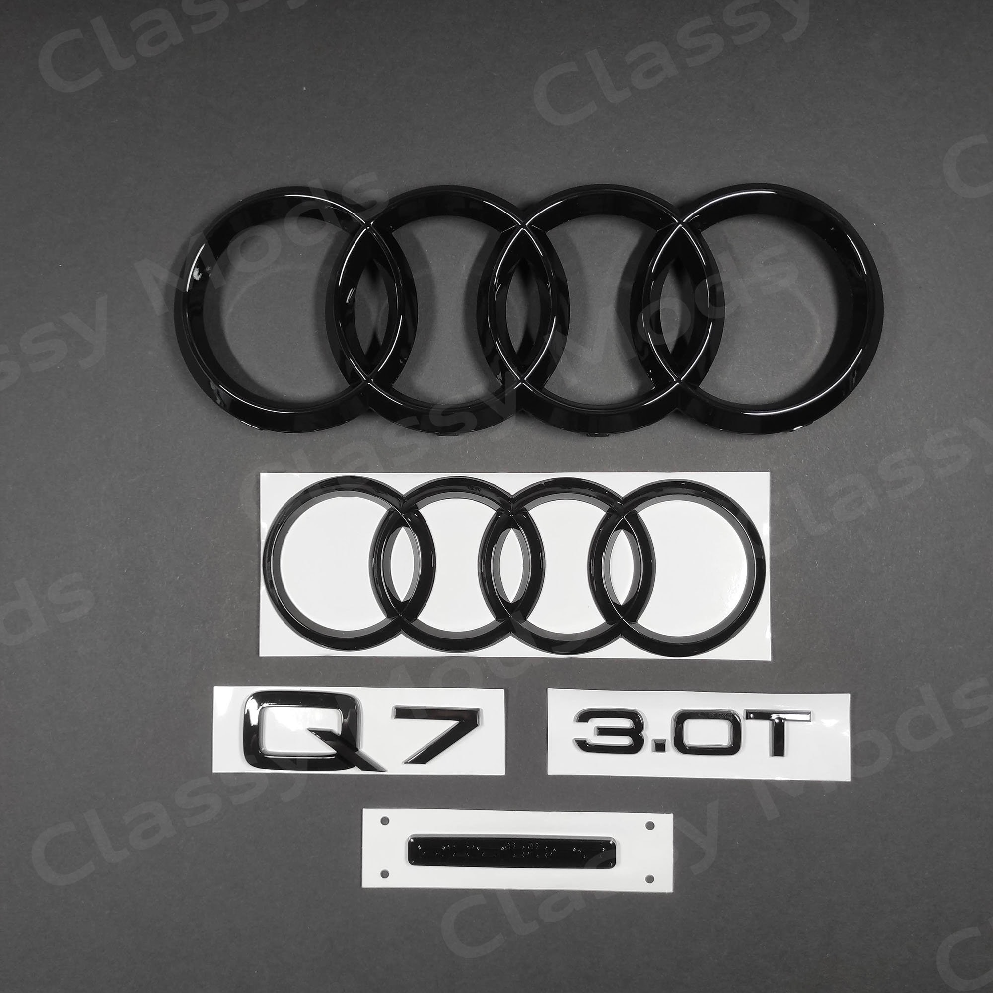 Audi Dekorfolie Audi Ringe brillantschwarz Aufkleber Audi Ringe 2xStk, Nachrüstungen