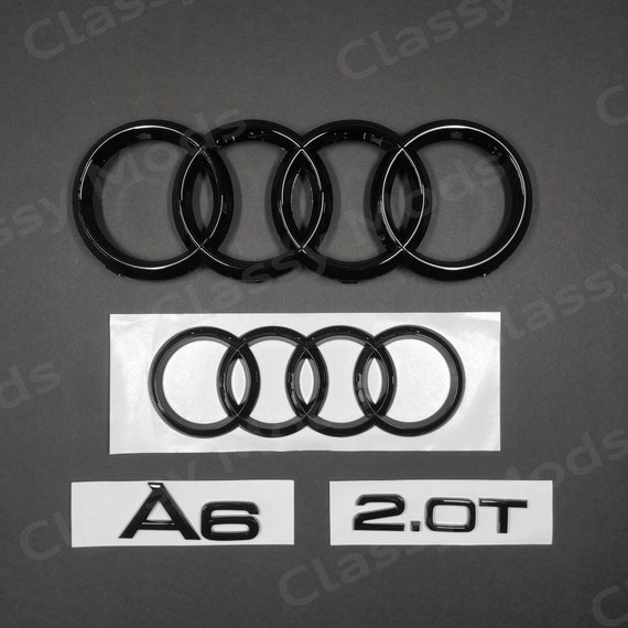 Audi Front Rings Badge Logo Gloss Black Emblem - Genuine Audi