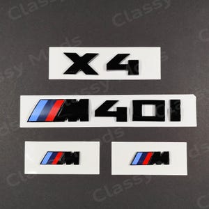 X4 M40i Gloss Black Badges for BMW Emblem Set M Sport