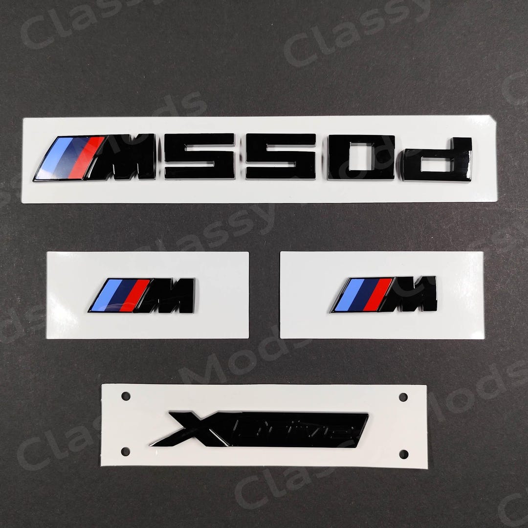 M550d Xdrive Gloss Black Badges for BMW Emblem Set M Power - Etsy