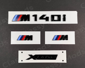 M140i xDrive schwarz glänzende Embleme für BMW M Power Embleme