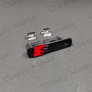 Emblema para parrilla Audi S-Line Sport Negro Brillante A3 A4 A5 A6 A7 Q3 Q5 Q7