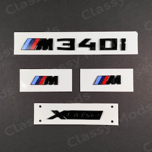 M340i xDrive Gloss Black Badges for BMW Emblem Set M Power
